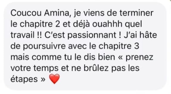 Message d'une élève Astro Work : chapitre 2 terminé