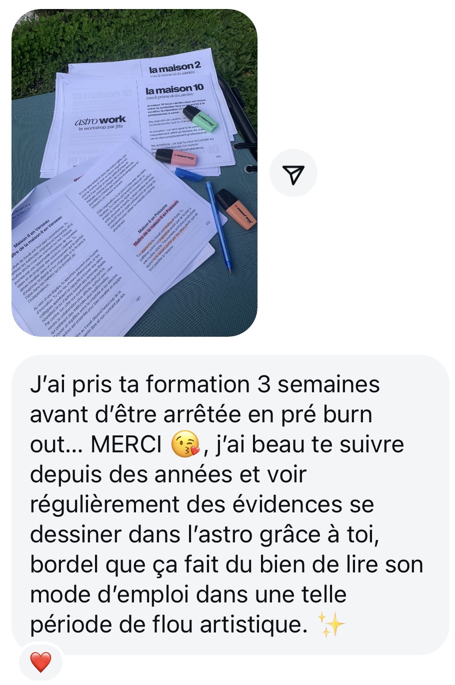Message d'une élève : lire son mode d'emploi